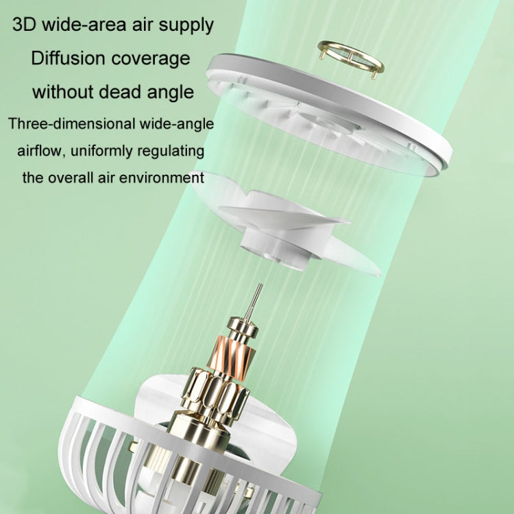 Foldable Digital Display USB Charging Fan Handheld Mute Hanging Neck Outdoor Small Fan(Green) by buy2fix