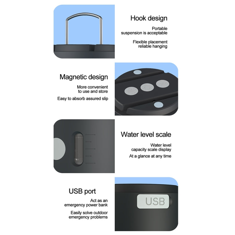 Outdoor Camping Tent Hanging Ambient Light Magnetic Spray Humidification Fan(White) by buy2fix