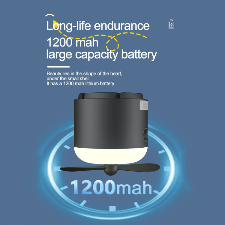 Outdoor Camping Tent Hanging Ambient Light Magnetic Spray Humidification Fan(White) by buy2fix