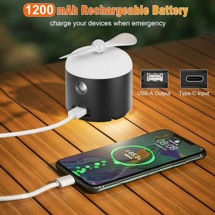 Outdoor Camping Tent Hanging Ambient Light Magnetic Spray Humidification Fan(White) by buy2fix