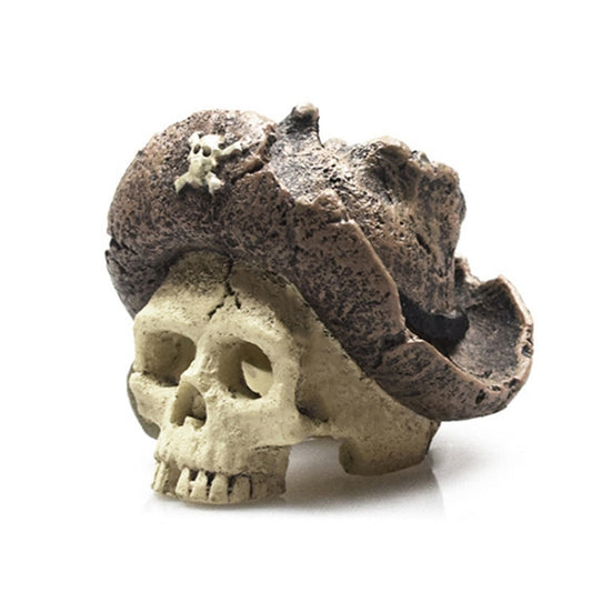 Fish Tank Aquarium Decoration Spider Lizard Snake Python Skull Breeding House Hiding Ornament(Pirate Skull) - Reptile Supplies by buy2fix | Online Shopping UK | buy2fix