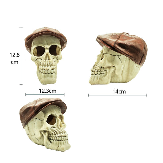 Fish Tank Aquarium Decoration Spider Lizard Snake Python Skull Breeding House Hiding Ornament(Hat Skull) - Reptile Supplies by buy2fix | Online Shopping UK | buy2fix