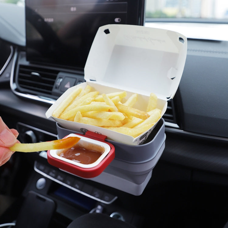 2 in 1 Car Fries Sauce Rack Air Vent Storage Box(Gray White) by buy2fix