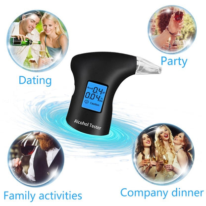 LCD Detector Backlight Light Breath Alcohol Tester, Specification: With 12 Mouthpieces Box - Breath Alcohol Tester by buy2fix | Online Shopping UK | buy2fix