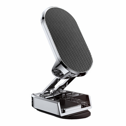 D11 Magnetic Folding Car Phone Holder Rotatable Dashboard Stick-On Navigation Stand(Silver Frosted) by buy2fix