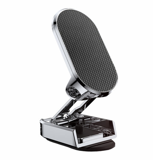 D11 Magnetic Folding Car Phone Holder Rotatable Dashboard Stick-On Navigation Stand(Silver Frosted) by buy2fix