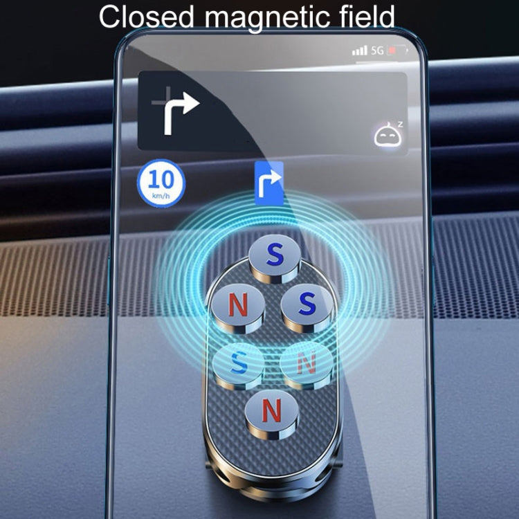 D11 Magnetic Folding Car Phone Holder Rotatable Dashboard Stick-On Navigation Stand(Silver Frosted) by buy2fix