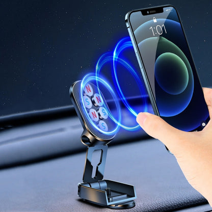 D11 Magnetic Folding Car Phone Holder Rotatable Dashboard Stick-On Navigation Stand(Black Frosted) - Universal Car Holders by buy2fix | Online Shopping UK | buy2fix