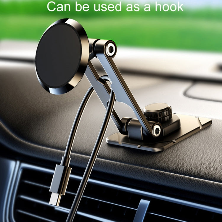 D30 Foldable Suspension Car Phone Holder Magnetic Adhesive Type Metal Navigation Stand by buy2fix