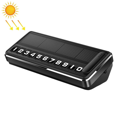 Car Temporary Parking License Plate Solar Rechargeable Luminous Parking Card(Black) by buy2fix
