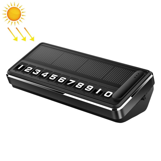 Car Temporary Parking License Plate Solar Rechargeable Luminous Parking Card(Black) by buy2fix