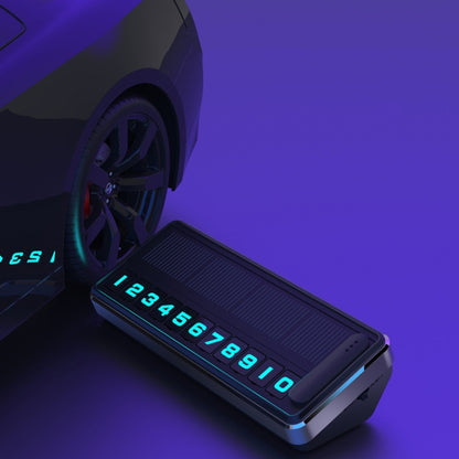 Car Temporary Parking License Plate Solar Rechargeable Luminous Parking Card(Black) by buy2fix