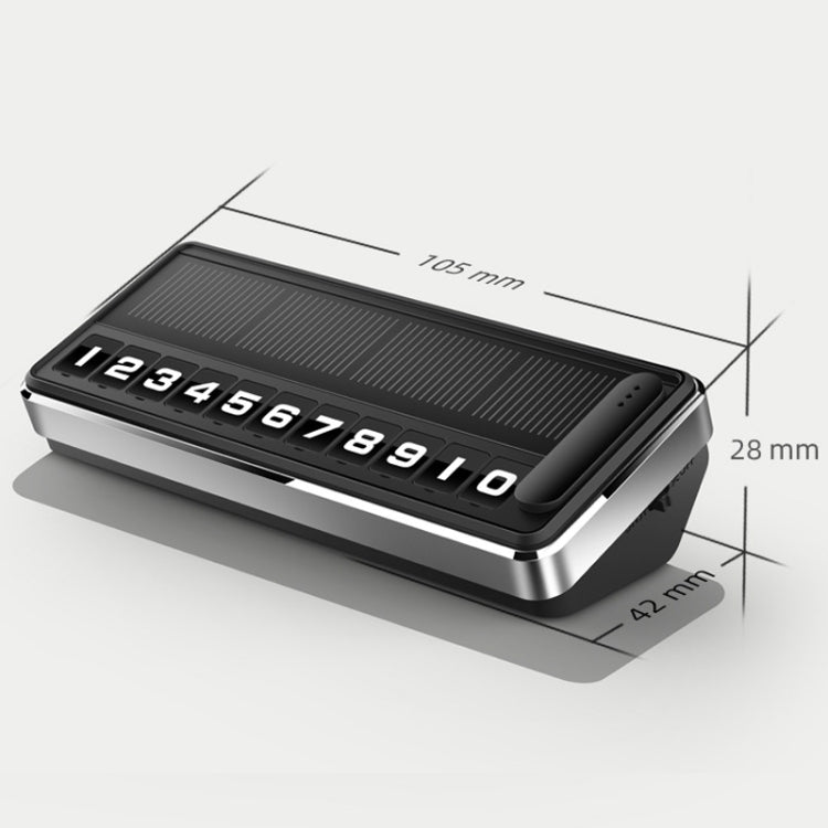 Car Temporary Parking License Plate Solar Rechargeable Luminous Parking Card(Black) by buy2fix