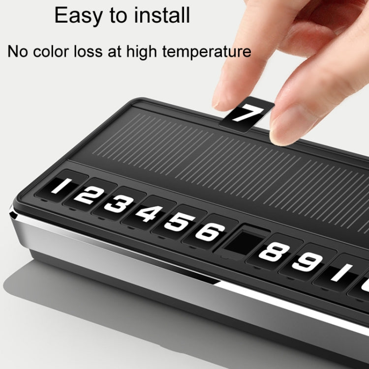 Car Temporary Parking License Plate Solar Rechargeable Luminous Parking Card(Black) by buy2fix