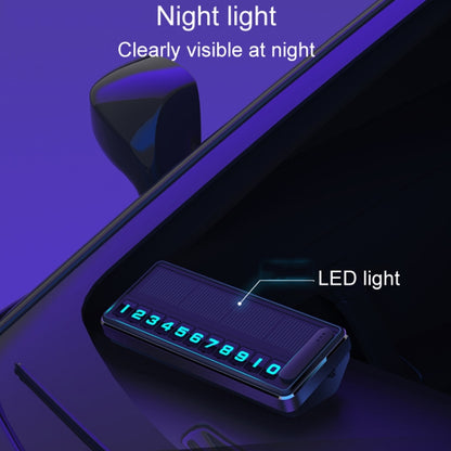 Car Temporary Parking License Plate Solar Rechargeable Luminous Parking Card(Black) by buy2fix