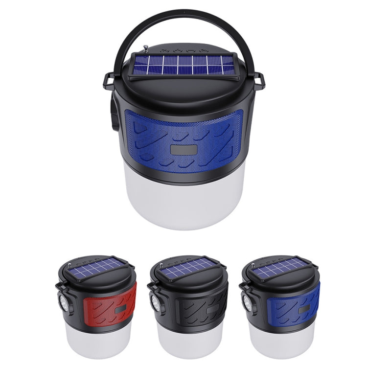 DV-V12 Outdoor Solar Camping Light FM Card Bluetooth Speaker(Blue) by buy2fix
