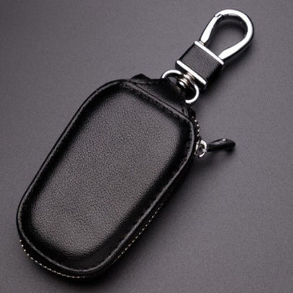 Leather Men Multifunctional Car Key Bag Large Capacity Universal Waist Hanging Key Storage Bag(Black) by buy2fix