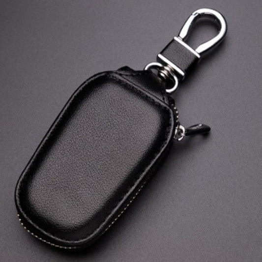 Leather Men Multifunctional Car Key Bag Large Capacity Universal Waist Hanging Key Storage Bag(Black) by buy2fix