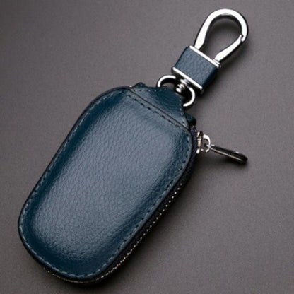 Leather Men Multifunctional Car Key Bag Large Capacity Universal Waist Hanging Key Storage Bag(Blue) by buy2fix