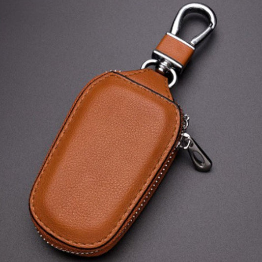 Leather Men Multifunctional Car Key Bag Large Capacity Universal Waist Hanging Key Storage Bag(Brown) by buy2fix