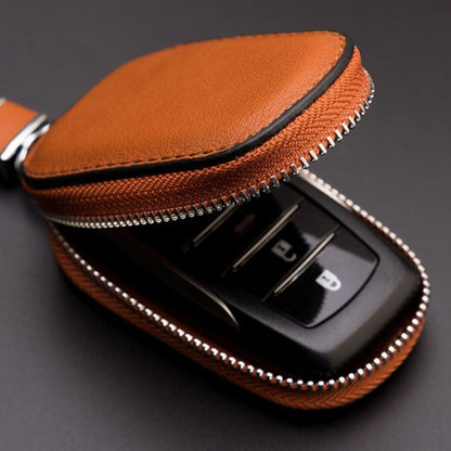 Leather Men Multifunctional Car Key Bag Large Capacity Universal Waist Hanging Key Storage Bag(Brown) by buy2fix