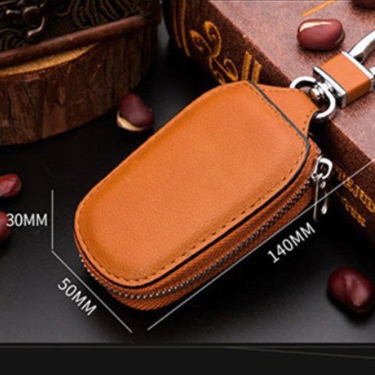 Leather Men Multifunctional Car Key Bag Large Capacity Universal Waist Hanging Key Storage Bag(Brown) by buy2fix