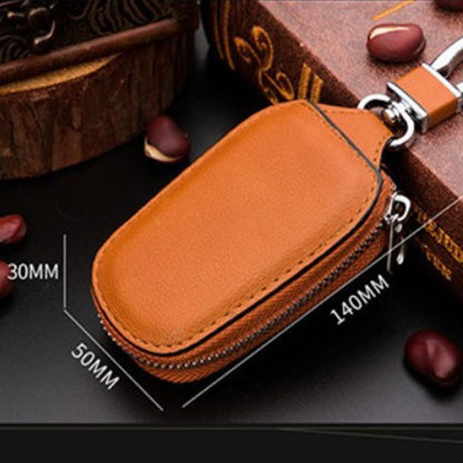 Leather Men Multifunctional Car Key Bag Large Capacity Universal Waist Hanging Key Storage Bag(Brown) by buy2fix