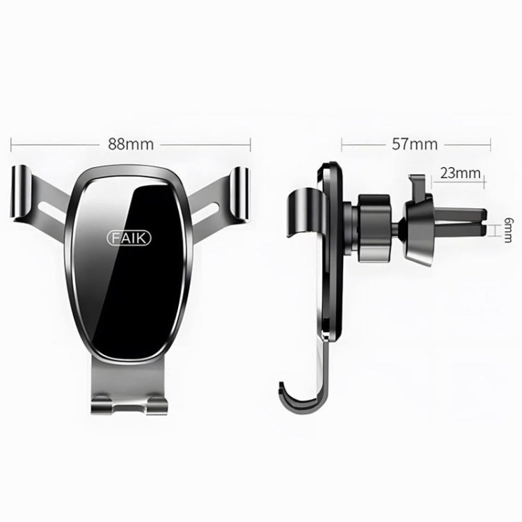 FAIK Car Cell Phone Holder Air Vent Triangle Gravity Sensor Car Phone Bracket, Color: Black Frosted Model - Universal Car Holders by FAIK | Online Shopping UK | buy2fix