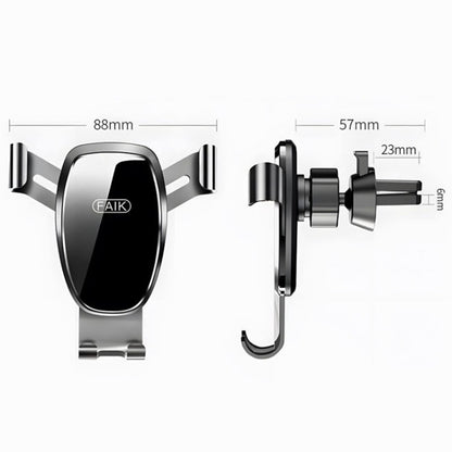 FAIK Car Cell Phone Holder Air Vent Triangle Gravity Sensor Car Phone Bracket, Color: Black Frosted Model - Universal Car Holders by FAIK | Online Shopping UK | buy2fix