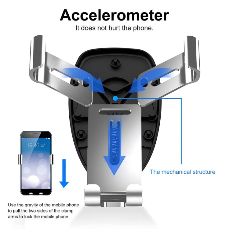 FAIK Car Cell Phone Holder Air Vent Triangle Gravity Sensor Car Phone Bracket, Color: Black Frosted Model - Universal Car Holders by FAIK | Online Shopping UK | buy2fix
