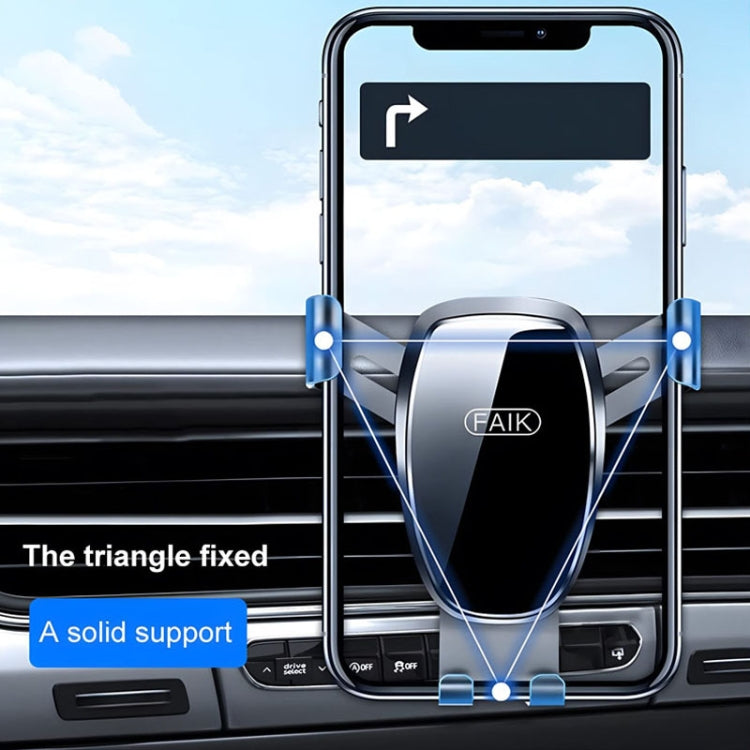 FAIK Car Cell Phone Holder Air Vent Triangle Gravity Sensor Car Phone Bracket, Color: Black Frosted Model - Universal Car Holders by FAIK | Online Shopping UK | buy2fix
