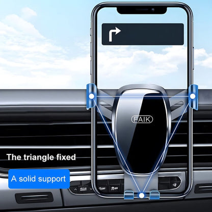 FAIK Car Cell Phone Holder Air Vent Triangle Gravity Sensor Car Phone Bracket, Color: Black Frosted Model - Universal Car Holders by FAIK | Online Shopping UK | buy2fix