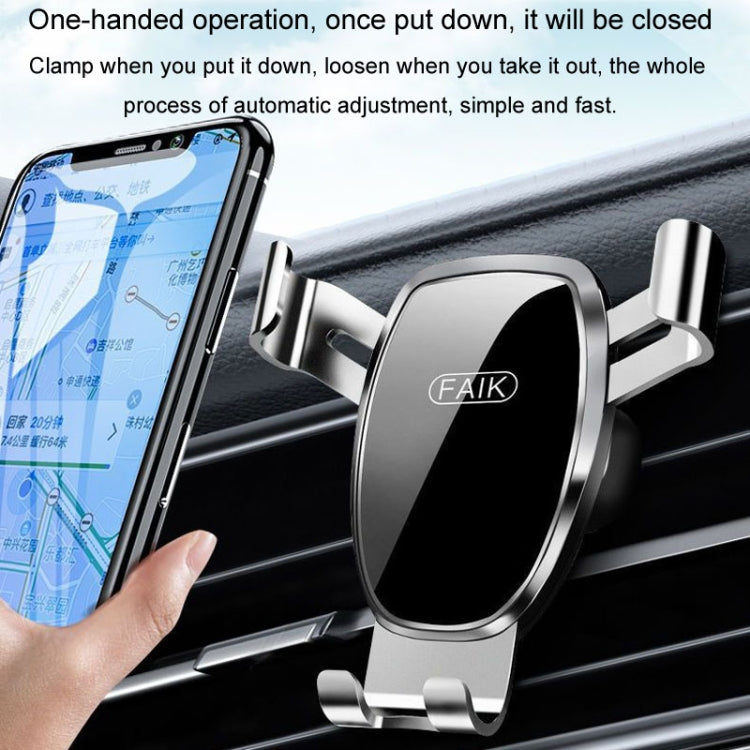 FAIK Car Cell Phone Holder Air Vent Triangle Gravity Sensor Car Phone Bracket, Color: Black Frosted Model - Universal Car Holders by FAIK | Online Shopping UK | buy2fix