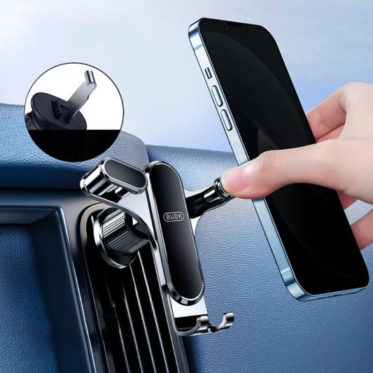 BUDK Triangle Gravity Sensor Car Phone Bracket Car Air Vent Navigation Holder, Model: Hook Model - Universal Car Holders by BUDK | Online Shopping UK | buy2fix