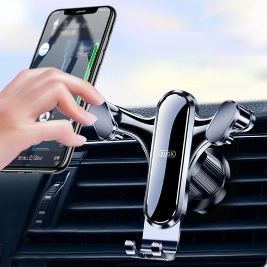 BUDK Triangle Gravity Sensor Car Phone Bracket Car Air Vent Navigation Holder, Model: Hook Model - Universal Car Holders by BUDK | Online Shopping UK | buy2fix