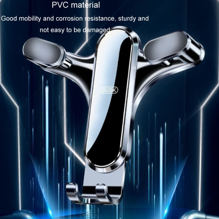 BUDK Triangle Gravity Sensor Car Phone Bracket Car Air Vent Navigation Holder, Model: Bent Suction Cup Base Model - Universal Car Holders by BUDK | Online Shopping UK | buy2fix