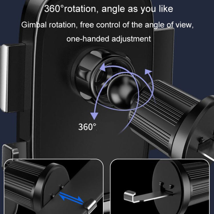 BUDK Anti-shake Car Phone Bracket Car Navigation Air Vent Fixed Gravity Support Stand(Black) - Universal Car Holders by BUDK | Online Shopping UK | buy2fix