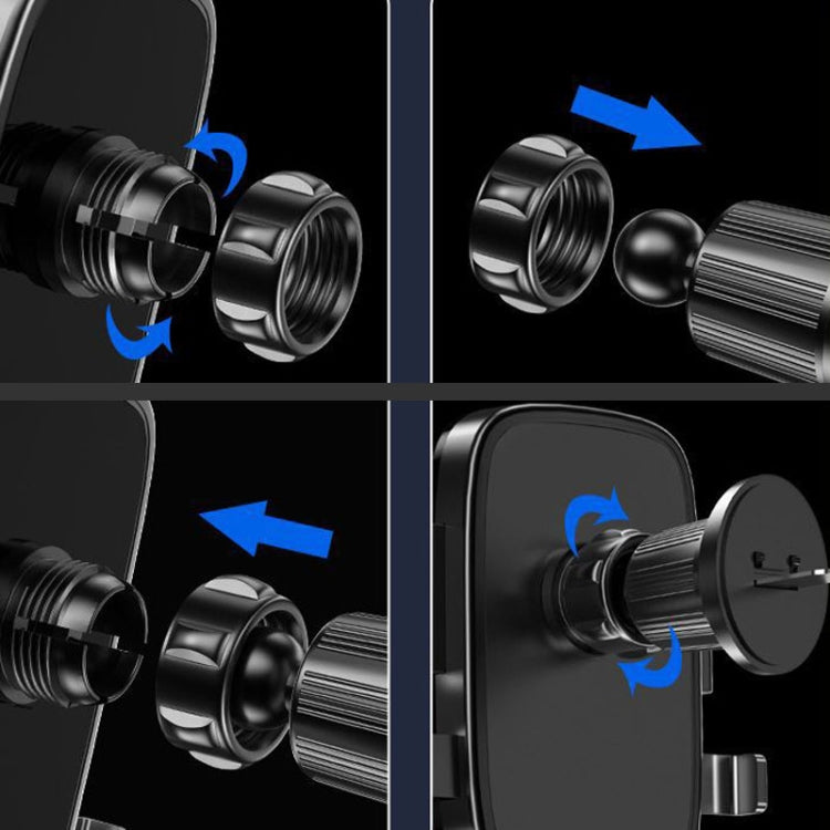 BUDK Anti-shake Car Phone Bracket Car Navigation Air Vent Fixed Gravity Support Stand(Black) - Universal Car Holders by BUDK | Online Shopping UK | buy2fix