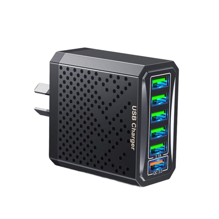 6-Ports Multifunctional Quick Charging USB Travel Charger Power Adapter, Model: Black AU Plug by buy2fix