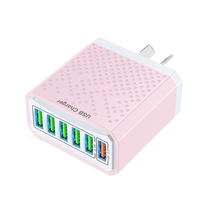 6-Ports Multifunctional Quick Charging USB Travel Charger Power Adapter, Model: Pink AU Plug by buy2fix