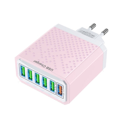 6-Ports Multifunctional Quick Charging USB Travel Charger Power Adapter, Model: Pink EU Plug by buy2fix