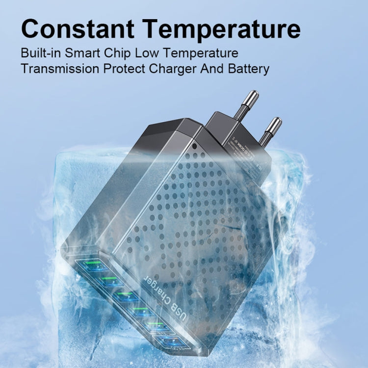 6-Ports Multifunctional Quick Charging USB Travel Charger Power Adapter, Model: Pink AU Plug by buy2fix