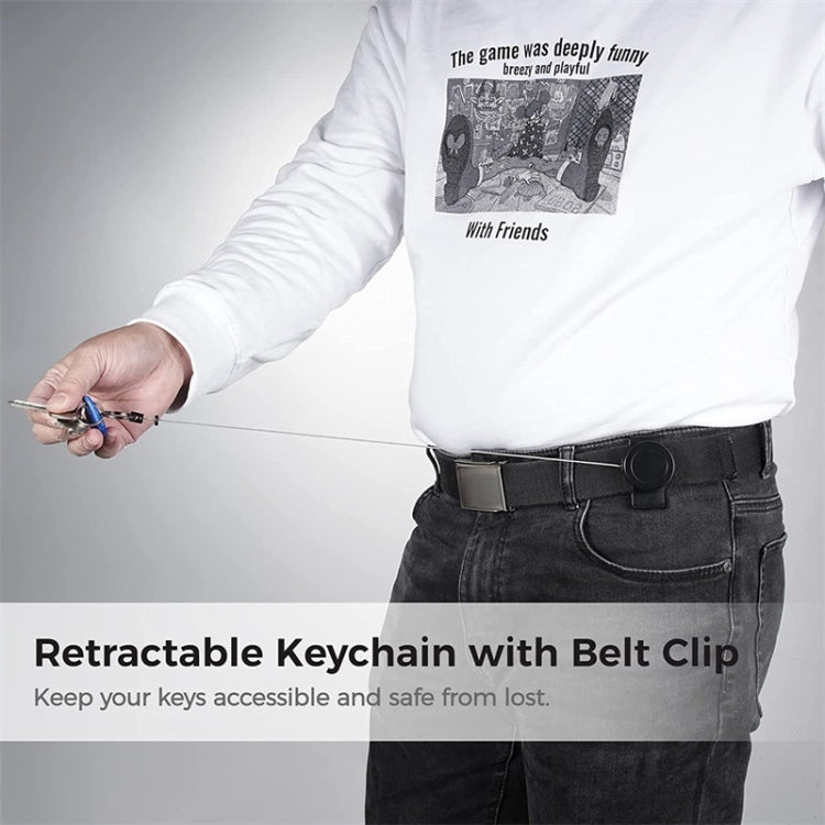 ABS Material 360 Degree Rotatable Heavy Duty Retractable Keychain with Belt Clip by buy2fix