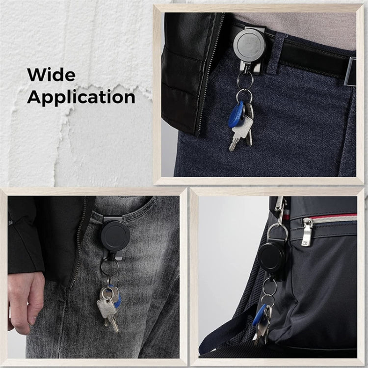 ABS Material 360 Degree Rotatable Heavy Duty Retractable Keychain with Belt Clip by buy2fix