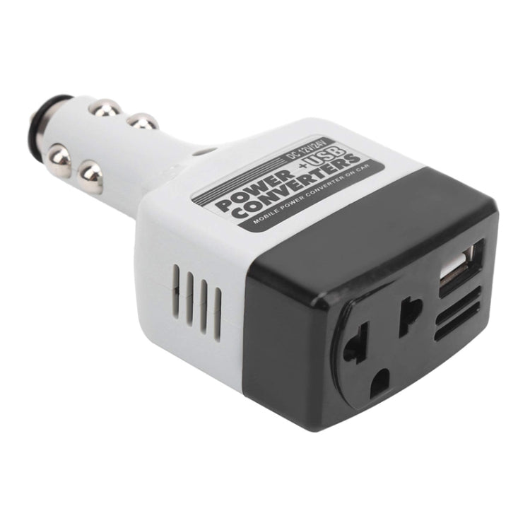12V/24V To 220V Auto Car Power Converter Adapter With USB Charging Port by buy2fix