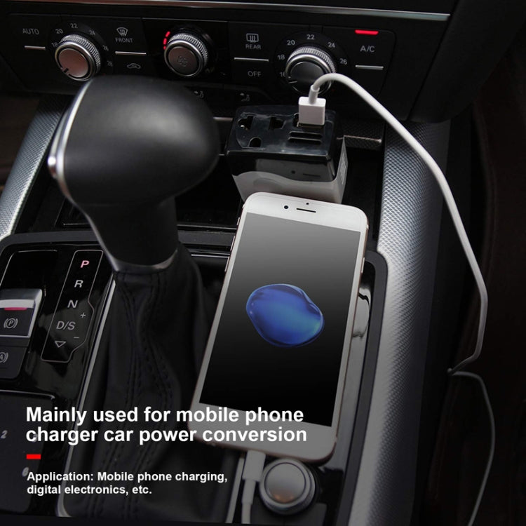 12V/24V To 220V Auto Car Power Converter Adapter With USB Charging Port by buy2fix