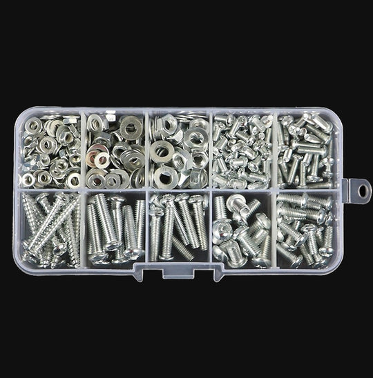 Set E 13 Types 10 Cells Screws Nuts Washers Self-Tapping Screws Set