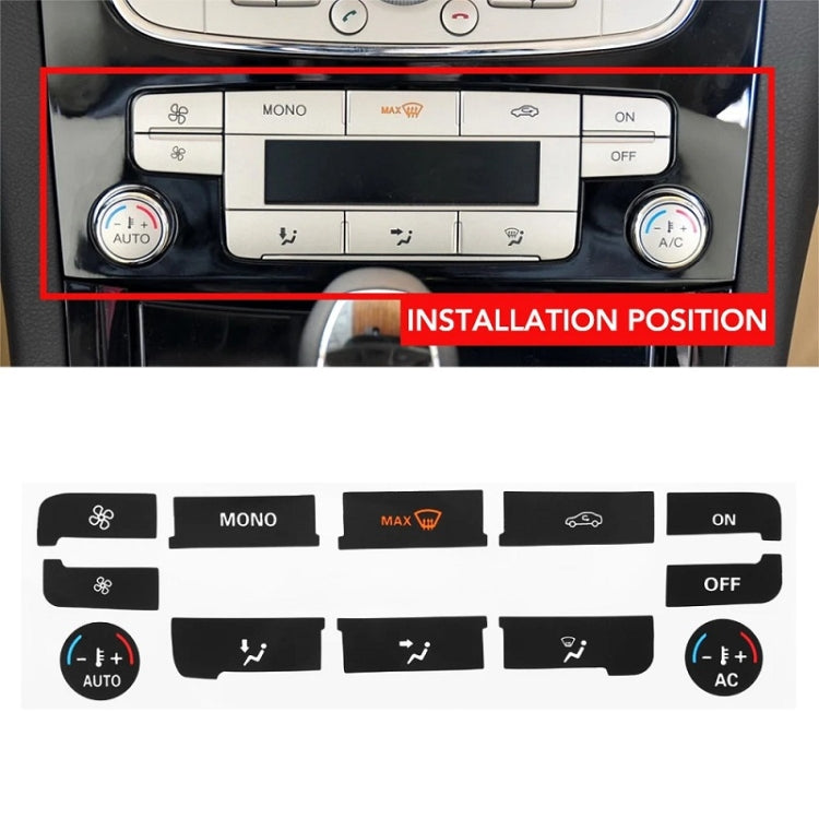 2pcs For Ford S-Max/MONDEO Car Air Conditioning Button Repair Sticker(Black) by buy2fix