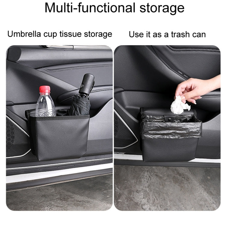 Car Folding Trash Can Multifunctional Seatback Hanging Storage Box(Black) by buy2fix