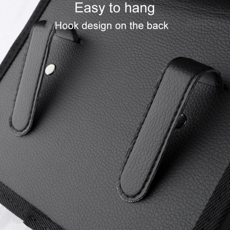 Car Folding Trash Can Multifunctional Seatback Hanging Storage Box(Black) by buy2fix